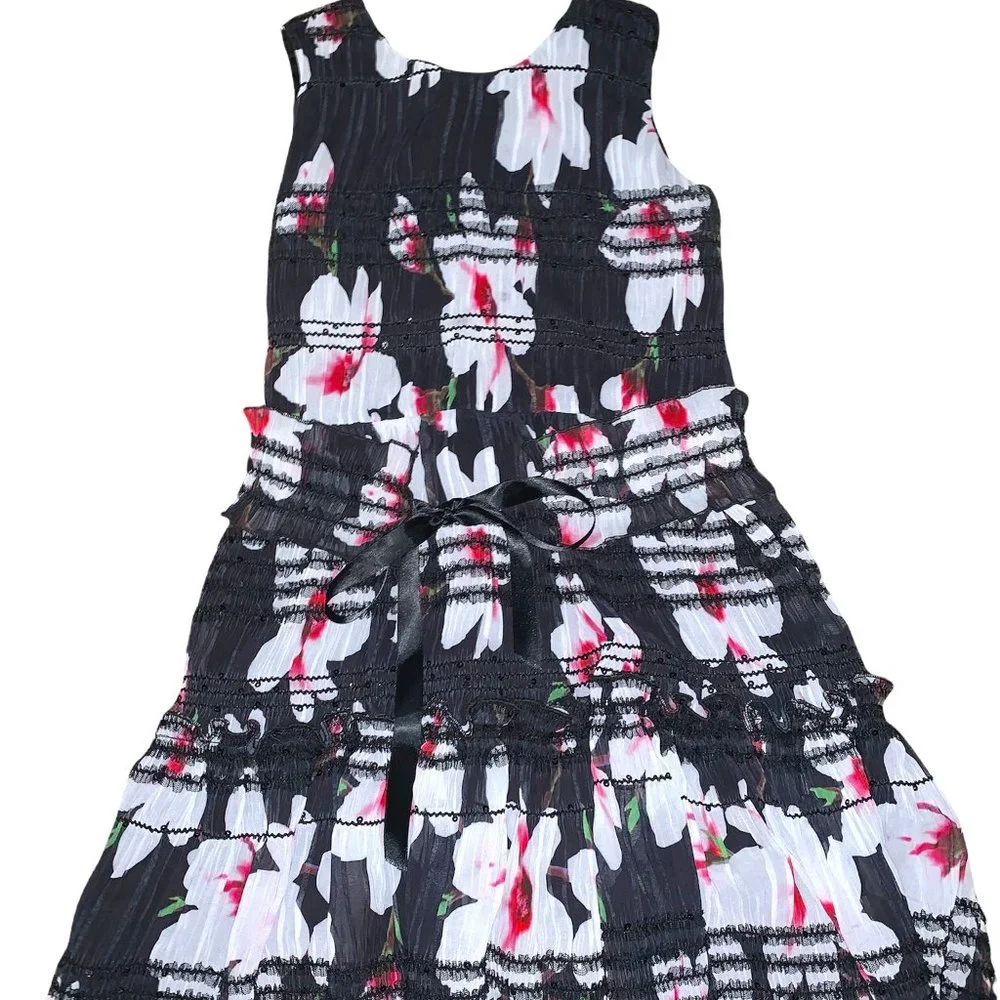 ZOE LTD Sydney Smocked Floral Chiffon Dress - Picture 1 of 12